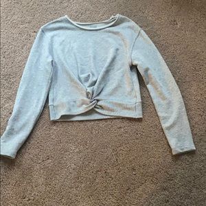 Gray Aerie Sweatshirt with Knot Detail